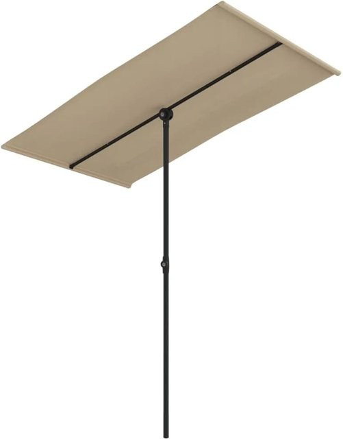 furnicato Sonnenschirm mit Aluminium-Mast in Taupe, B/T: 180 x 110 cm - Bild 1