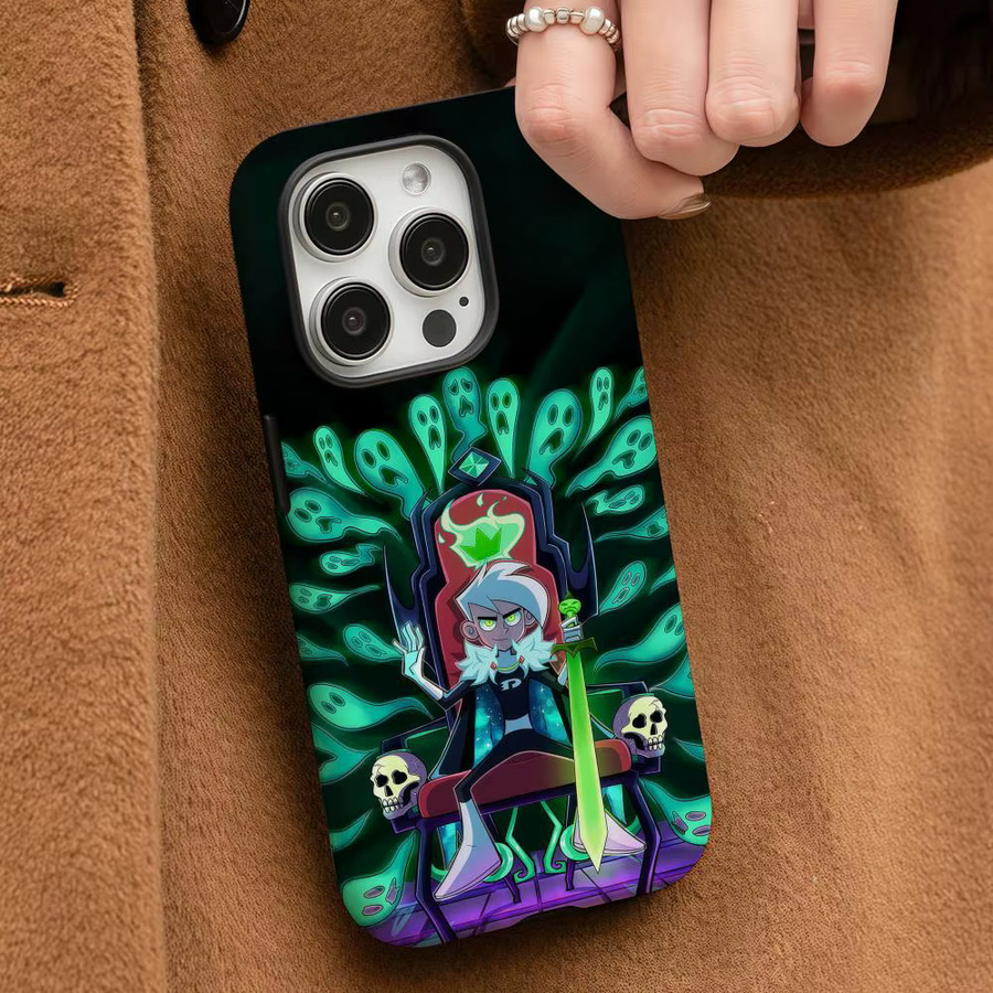 D-Danny Phantom Handyhülle für iPhone 17 16 15 14 13 12 Pro Max Plus in Weiß und Multicolour mit glänzender HD-Doppelschicht-Flüssighartschale - Bild 3