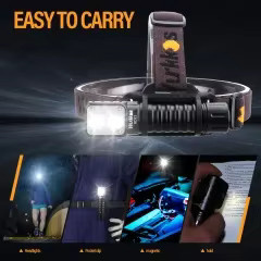 Wurkkos HD15 LED Stirnlampe mit 2000 Lumen, IP68 wasserdicht, wiederaufladbar mit 18650 Akku und magnetischer Schwanzkappe - Bild 2