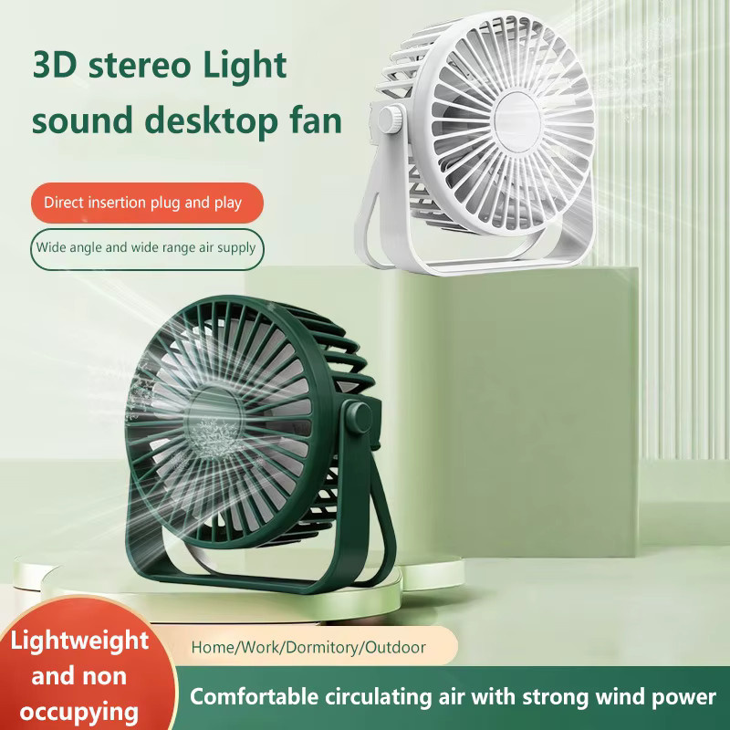 Lenovo USB Schreibtischventilator Mini-Ventilator mit 360-Grad-Rotation in Weiß und Grün - Bild 4