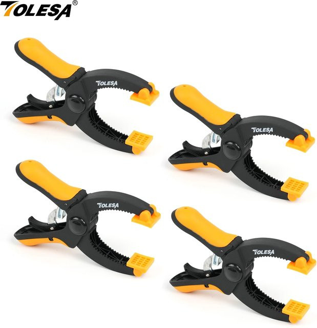 TOLESA 4-teiliges Handklemmen-Set mit Ratschen und Auslöserklemmen, 5 Zoll Backenöffnung, für Klebe- und Sicherungsarbeiten - Bild 1