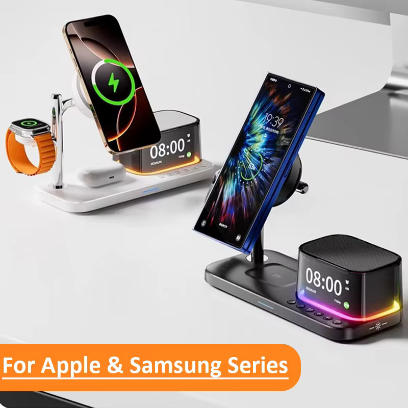 VIKEFON Magnetisches kabelloses Ladegerät mit ICE-Kühlung und Bluetooth-Lautsprecher, 25W Qi2 Schnellladestation für iPhone und Samsung, Schwarz - Bild 2