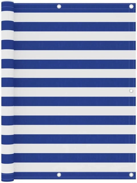 vidaXL Balkon-Sichtschutz aus Oxford-Gewebe in Weiß-Blau, Breite: 120 cm, Höhe: 500 cm - Bild 1