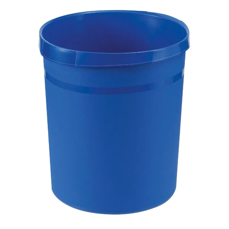 PROREGAL SparSet 4er Pack Klassische Runde Papierkörbe aus Kunststoff in Blau, H x Durchmesser: 35 x 31,2 cm, 18 Liter - Bild 2