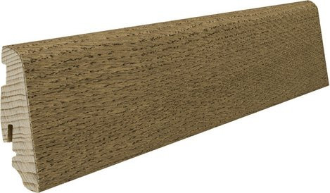 HARO Sockelleiste aus Eiche in Braun mit Kabelkanal und Clip-Befestigung, L: 220 cm, H: 5,8 cm, T: 19 cm - Bild 1