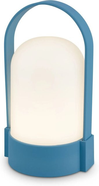 Brilo Akku-LED-Tischleuchte Blau, dimmbar, warmweiß, IP44, Durchmesser: 8,5 cm, Höhe: 15,5 cm - Bild 1
