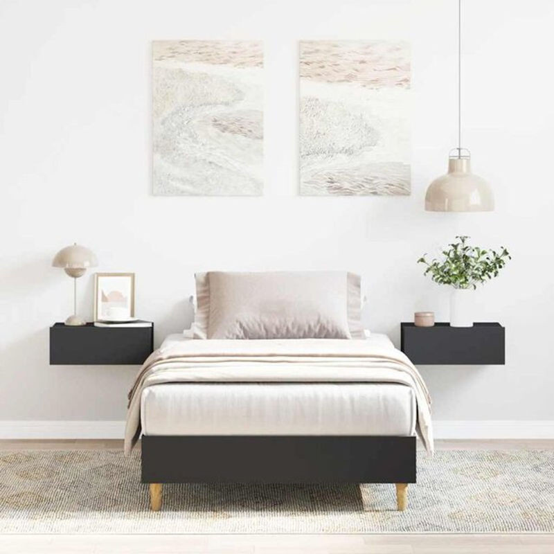 Modernes Bettgestell aus Holzwerkstoff von Vidaxl in Schwarz, B/H: 75 x 190 cm - Bild 1