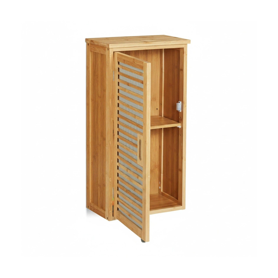 Relaxdays Badschrank aus Bambus in Natur, höhenverstellbar, Wandmontage, H x B x T: 66 x 35 x 20 cm - Bild 2