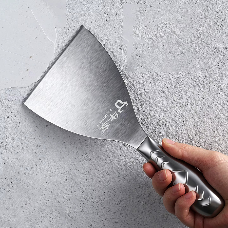 NIUXIANG Multifunktionaler Edelstahl Schaber als Spachtelmasse-Entferner und Trockenbau-Finisher für Wandreparaturen und die Küchenreinigung, Silber - Bild 2