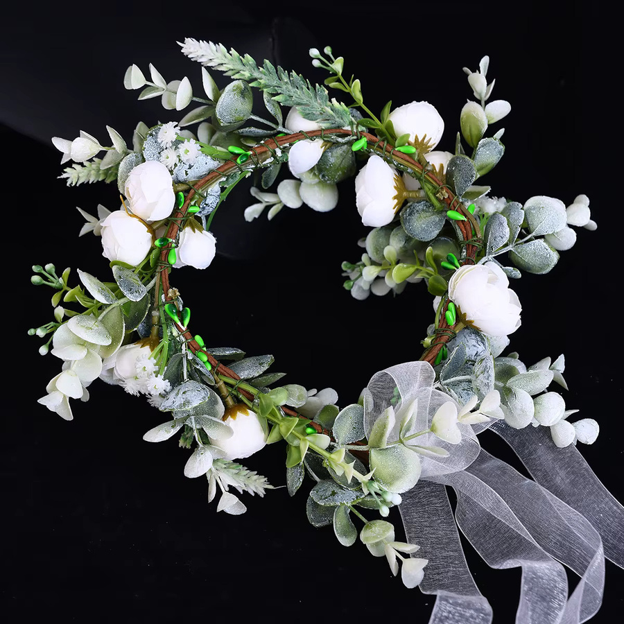 Haarband Blumenkranz, Weiß, Damen - Bild 4