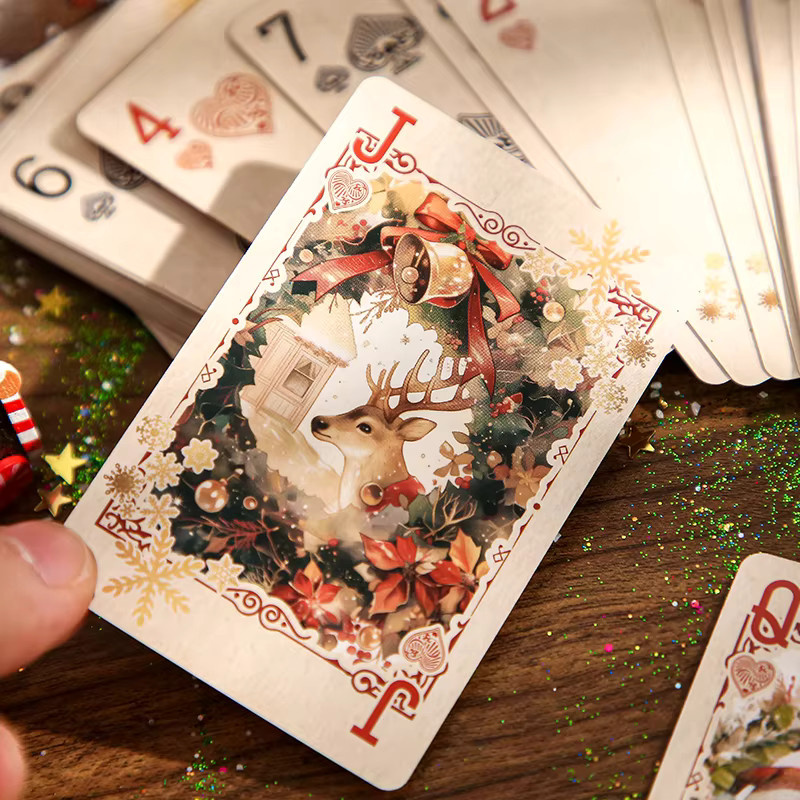 Mr. Paper Weihnachts-Cover-Pokerkarten, weiß, 55 Stück/Box - Bild 3