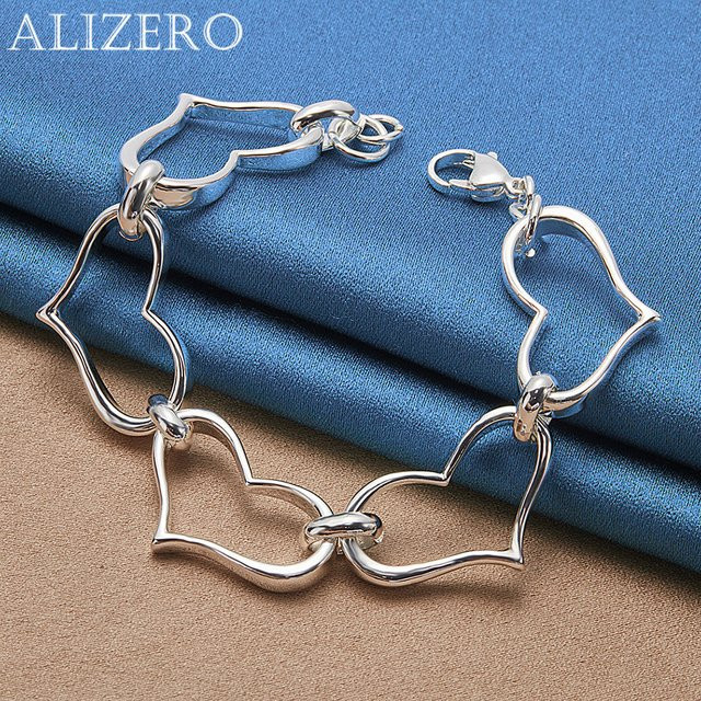 ALIZERO Armband, 925 Silber, Herzen, Damen - Bild 1