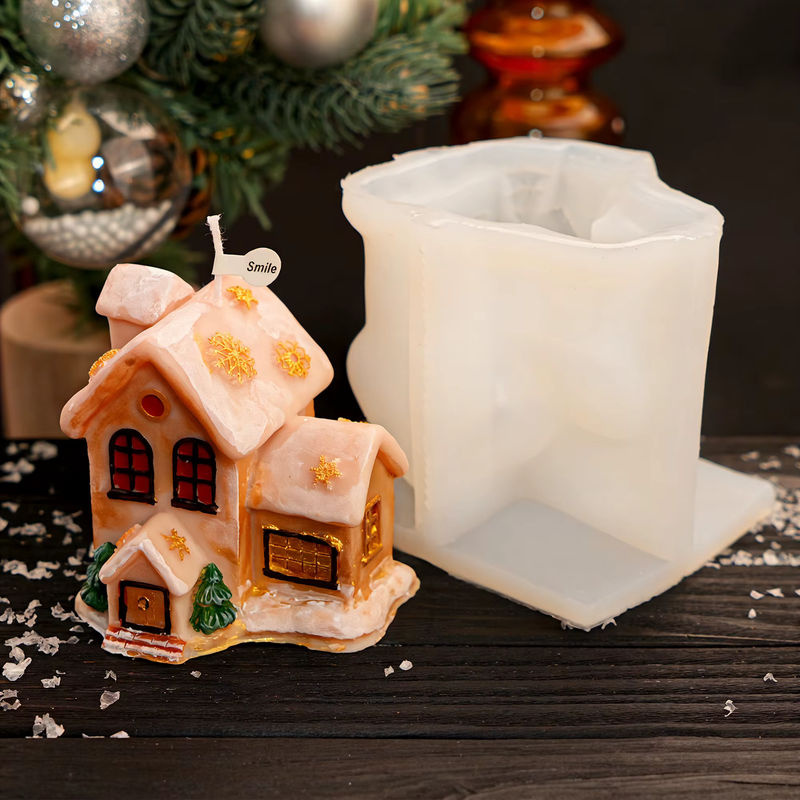 DIY Weihnachtskerzenständer in 3D-Optik aus Kunststoff, beige, kreative Kerzenform für dein Weihnachts-Herzstück - Bild 3