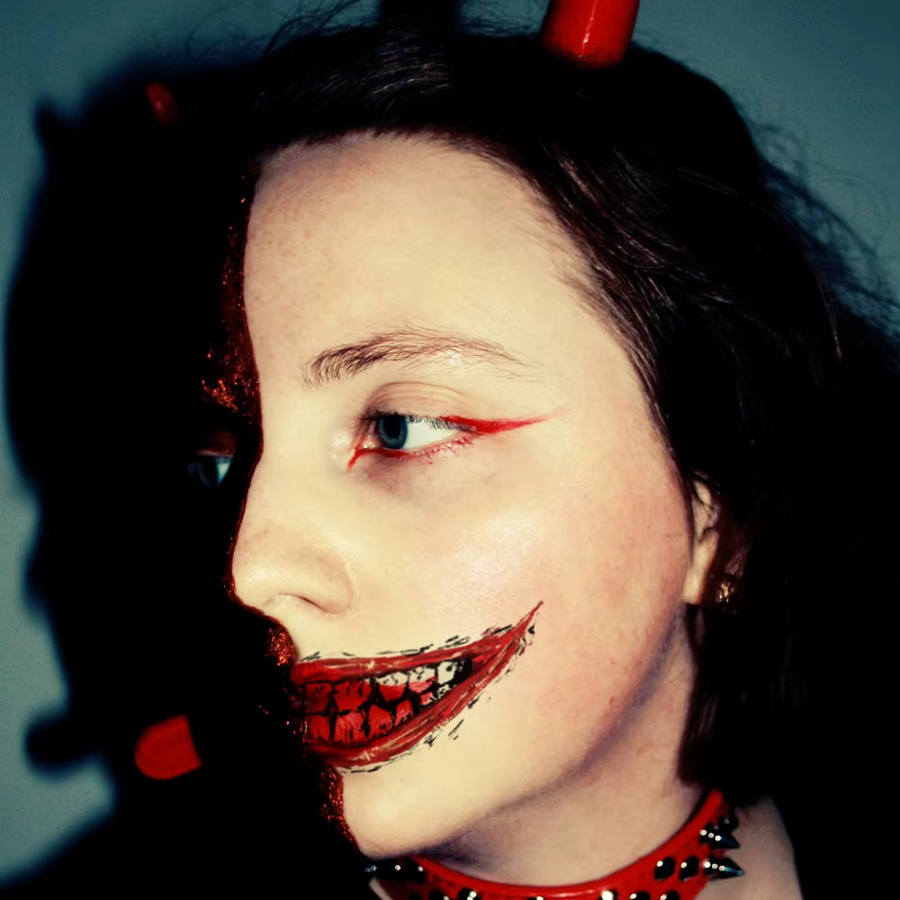 ROCOOART Temporäre Tattoos Halloween Big Mouth Design, 12 Blatt, Damen - Bild 2
