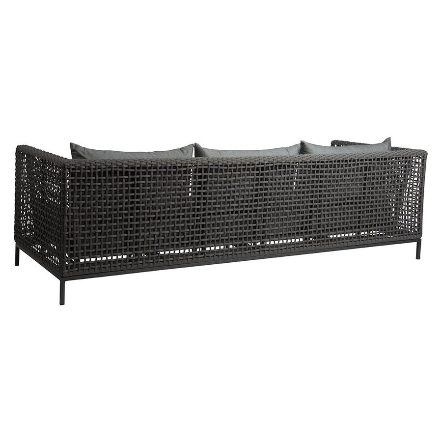 Stern CORDA 3-Sitzer Sofa in Anthrazit mit platinfarbener Kordel und seidengrauen Sitz- und Rückenkissen - Bild 2