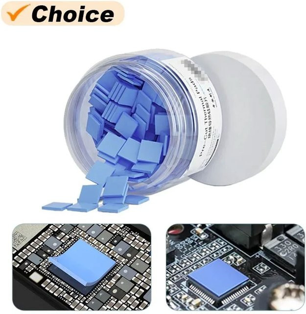 100 Stück Thermische Silikonmatten zur Isolierung für Motherboard CPU IC GPU Reparatur, Blau - Bild 1
