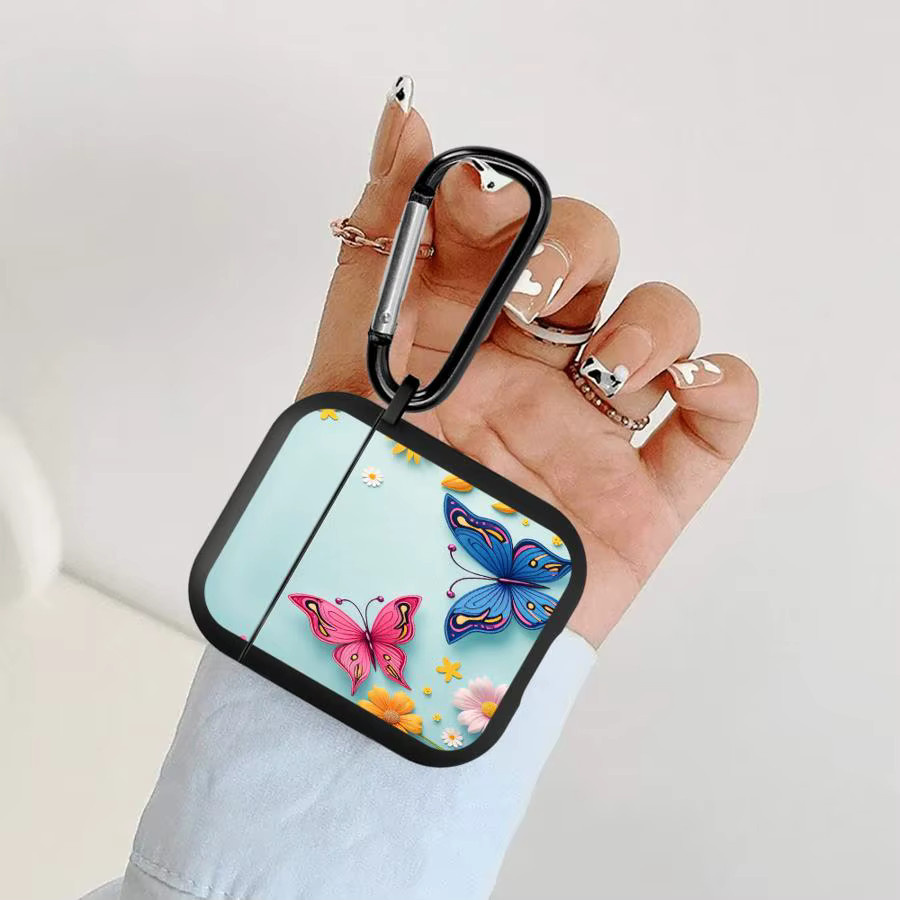 Schmetterlings Design Schutzhülle für Apple AirPods Pro 1, 2 und 3 in Multicolour - Bild 2