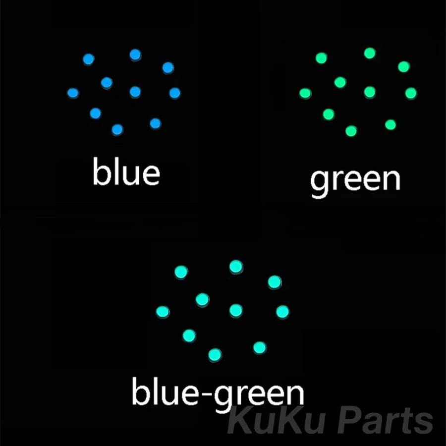 HUANXIAO Uhrenlünette Weiß, grün-blaue BGW9-Leuchtperlen, Perlmuttperlen - Bild 1
