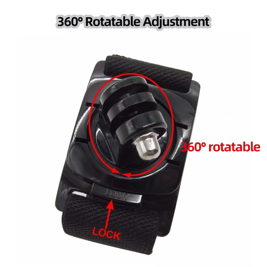 EXSKOF Drehbare Arm Strap Mount Armband Halterung in Schwarz für GoPro Hero 13 12 11 10 9 SJCAM Insta360 AKASO DJI Osmo Action Kameras - Bild 2