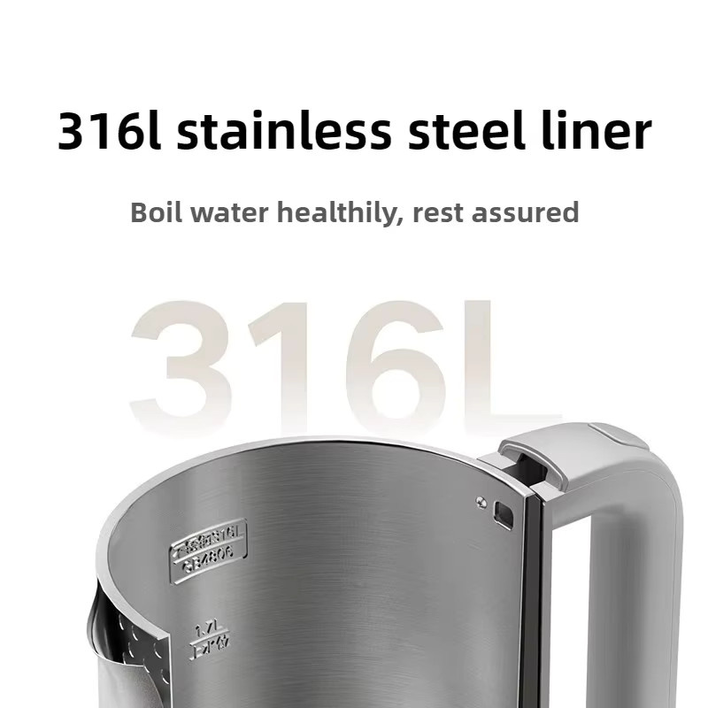 MIJIA Elektrischer Wasserkocher S1 aus Edelstahl 316 in Silber mit 1,7 l Fassungsvermögen und 1800W Hochleistung - Bild 2
