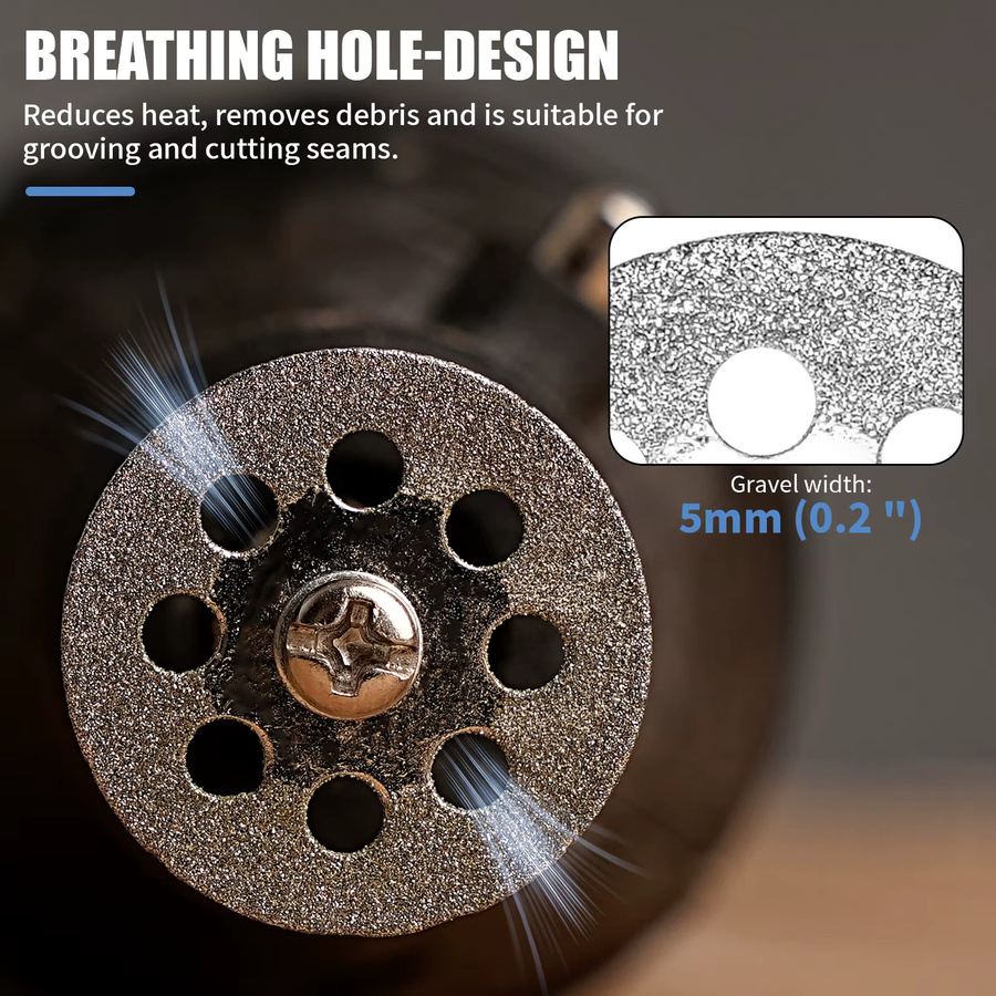 10 Stück Trennscheibenräder mit 2 Dornen, Durchmesser: 22 mm, Ersatz für Dremel-Rotationswerkzeuge von SI FANG - Bild 3