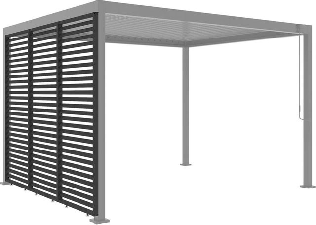 Moderner Sichtschutz aus Aluminium in Anthrazit, B/H/T: 93 x 226 x 6 cm - Bild 1