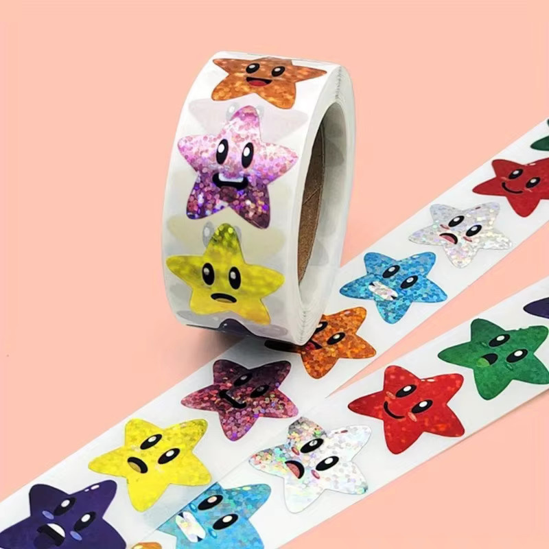 2 Rollen glitzernde Sternaufkleber in Multicolor mit 1000 Stück für Scrapbooking und Partygeschenke - Bild 1