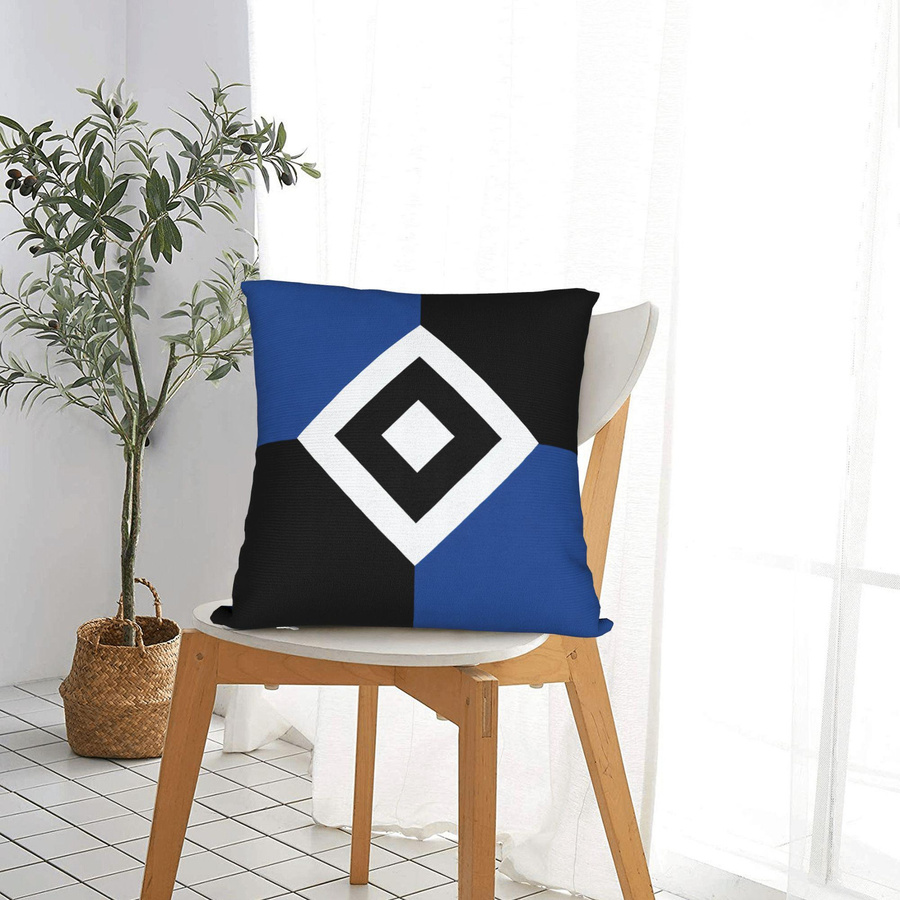 JMG Clothing Kissenbezug Hamburger Sportverein HSV Karomuster mit Reißverschluss, B/B: 45 x 45 cm - Bild 5