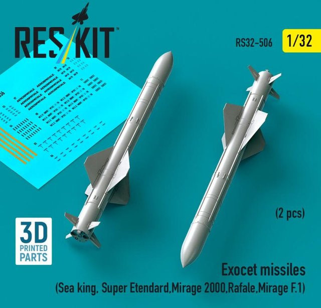 ResKit Models Exocet Missiles, 2-teiliges Set, 3D Printed - Bild 1