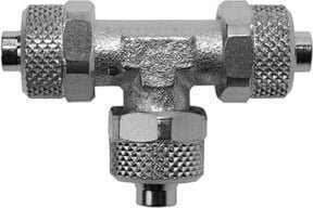 Riegler T-Verbinder value line für 8/6 Schlauch aus vernickeltem Messing in Silber - Bild 1