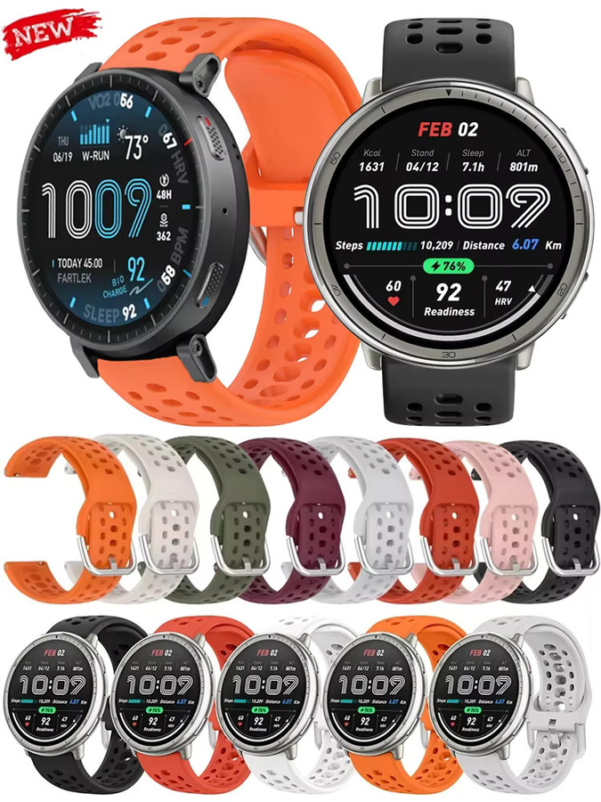 Amazfit Uhrenarmband Silikon, 20mm 22mm, Unisex - Bild 5