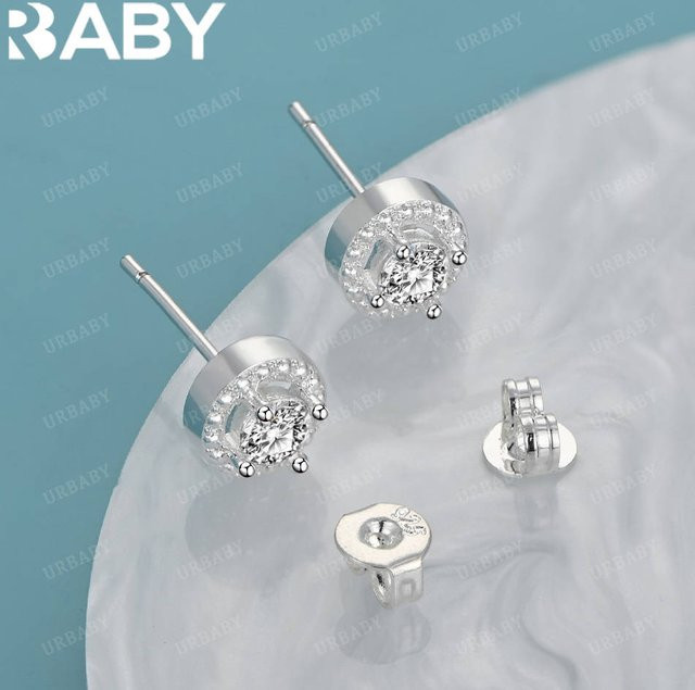 URBABY Ohrstecker 925 Silber, Zirkonia, Damen - Bild 1