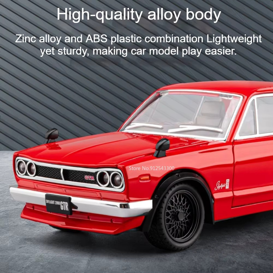 caipo Skyline GT-R Sportwagen-Modell Spielzeugauto, 1:22 Maßstab, Metall, mit Licht und Sound - Bild 4