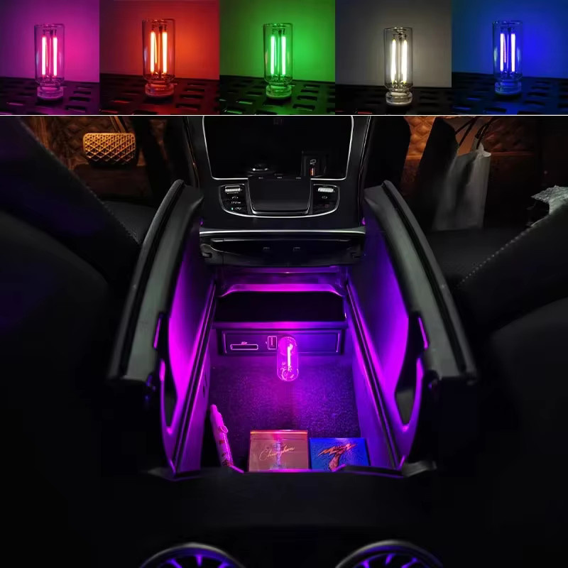 NOXLH Dimmbare LED Filament Lampe mit Touch-Funktion und USB-Anschluss als tragbares Nachtlicht für Auto und Schlafzimmer - Bild 2