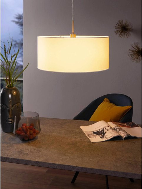 Eglo Hängeleuchte Pasteri 1-flammig in Weiß und Nickel matt, Durchmesser: 53 cm, E27, 60 W - Bild 1
