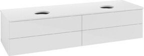 V&B Waschtischunterschrank Antao ohne Frontstruktur in Weiß glänzend lackiert, B: 160 cm, T: 50 cm - Bild 1