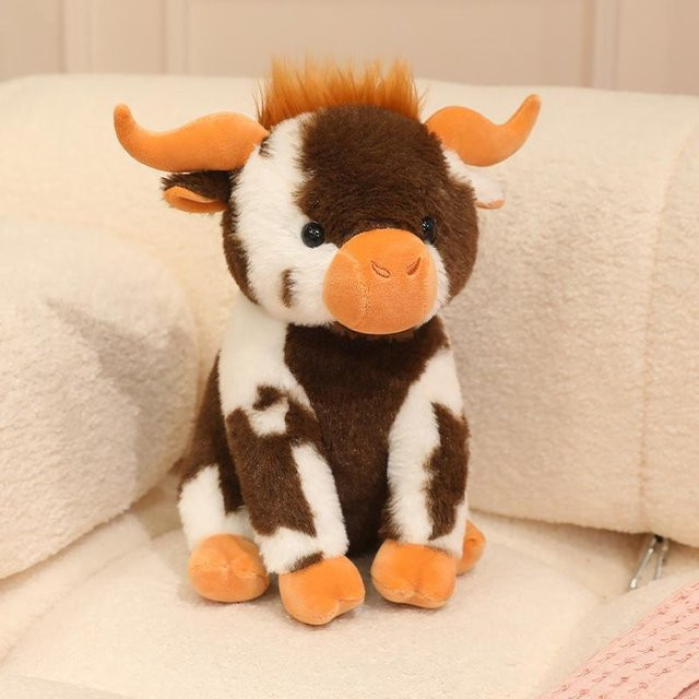 Yiran toy Kawaii Hochlandrind Plüschtier, 30cm, Braun - Bild 1