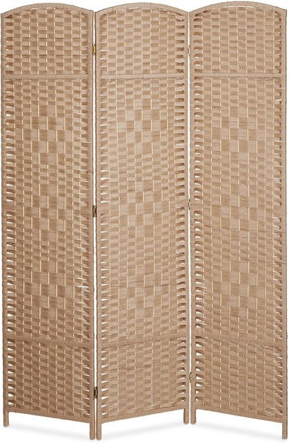 Relaxdays Paravent aus Holz und Papier in Natur/Beige, zusammenfaltbar und freistehend, H: 170 cm, B: 120 cm, T: 2 cm - Bild 1