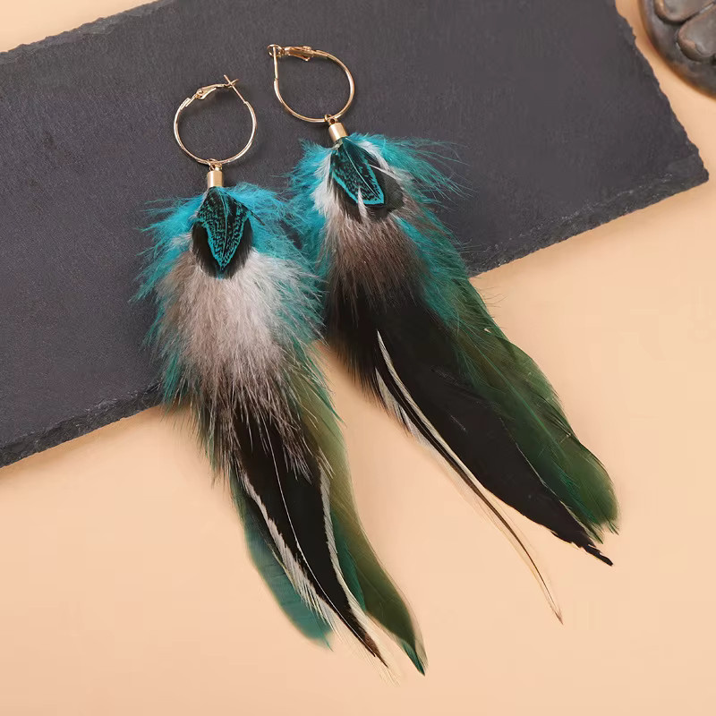 LISM Ohrringe, Feder-Ohrringe, Boho-Stil, Bunt, Unisex - Bild 1