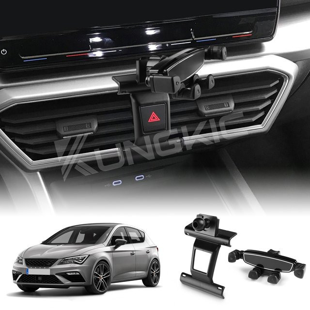 KUNGKIC Handyhalterung mit Schwerkraft-Mechanismus für Cupra Leon, Cupra Ateca und Cupra Formentor, Farbe: Schwarz - Bild 1