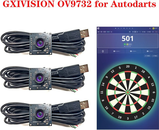 GXIVISION OV9732 1MP Kameramodul mit 100 Grad Sichtfeld in Schwarz für Autodarts-Punktezählsysteme - Bild 1