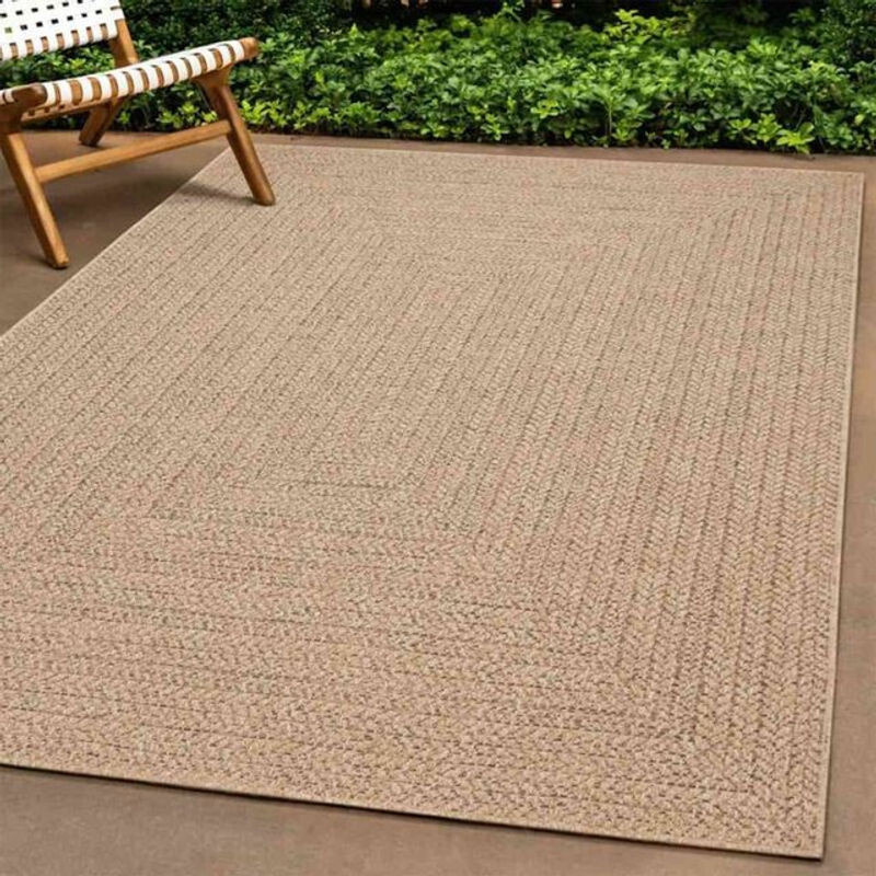Teppich Zizur von vidaxl in Beige mit Jute-Optik aus Polypropylen für Indoor und Outdoor, B/L: 80 x 200 cm - Bild 1