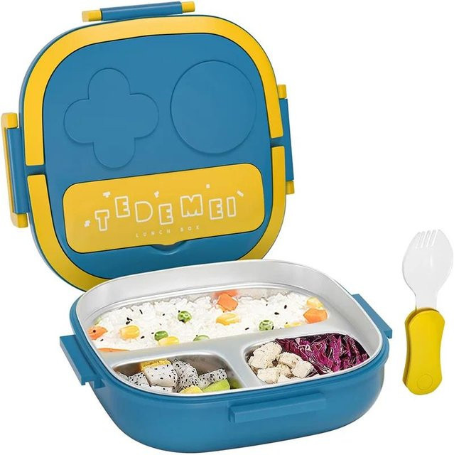 Yiran Furniture Edelstahl Bento Box Isolierte Lunchbox für Kinder und Kleinkinder, Gelb, 500 ml - Bild 1