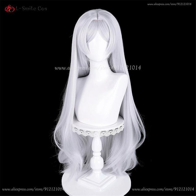 Frierenn Cosplay Perücke, Silber Weiß, Synthetisches Haar, Damen - Bild 1