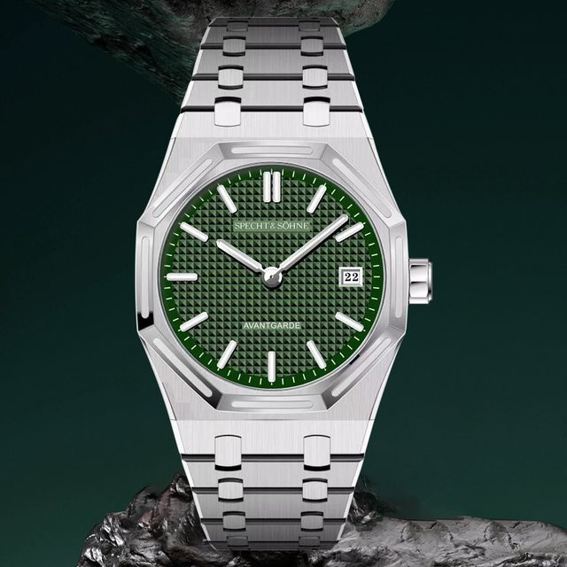 Specht & Söhne Armbanduhr, Quarz, Edelstahl, Grün, Saphirglas, Herren - Bild 1