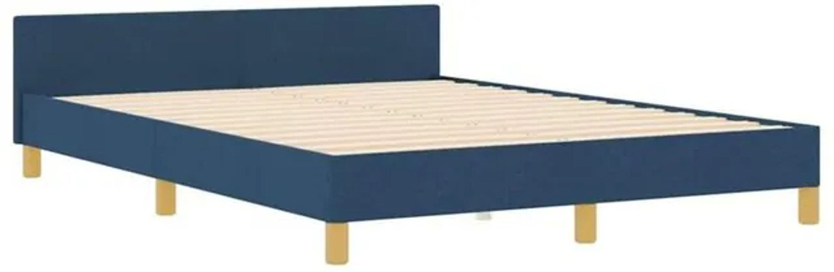 Polsterbett mit Kopfteil von vidaXL in Blau, Stoff, B/T/H: 140 x 200 x 207 cm - Bild 1