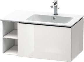 Duravit Waschtischunterschrank L-Cube in Weiß Hochglanz mit 1 Auszug und Beckenanschluss rechts B/H/T: 82 x 40 x 48,1 cm - Bild 1