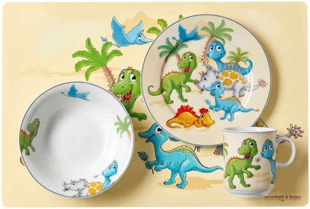 Ritzenhoff & Breker Kindergeschirr mit Dino Platzset in Multicolour - Bild 1