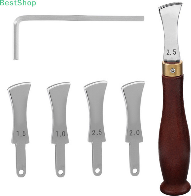 HNKMP ómRebecca Leathercraft Kantenvorrichtung Lederkantenfaltenwerkzeug mit austauschbarem Rillkopf 1,0–2,5 mm - Bild 1