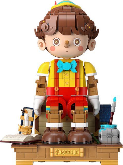Wekkit Pinocchio Bausteine DIY Märchen Puppen Modell Multicolor als pädagogisches Desktop-Deko Spielzeug - Bild 1